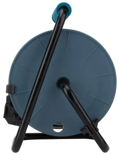 Enrouleur 12m 3 prises + 2USB - bleu - Zenitech