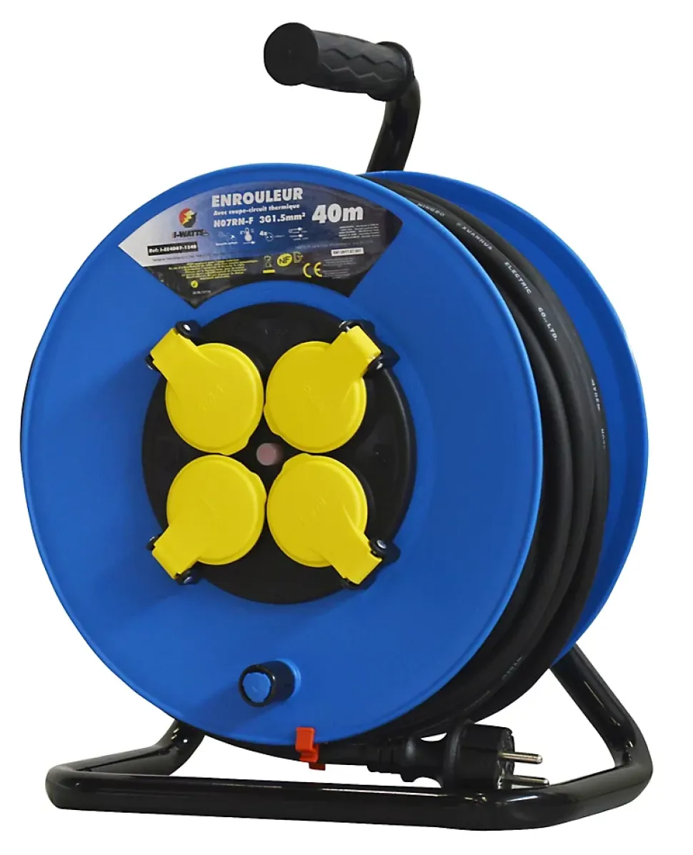 Enrouleur 4prises-h07rn-3g1.5mm²-40m - I-Watts Pro