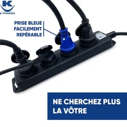Enrouleur Pro 40M 3G2.5 IP44 avec 4 Prises à Clapet pour Usage Intensif en Intérieur & Extérieur