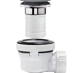 Ensemble bonde et siphon de lavabo Wirquin Nano 6.7 Sortie Ø32 mm - 1/4 de tour