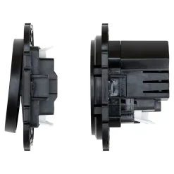 Ensemble double interrupteur + 1 prise avec terre affleurante + 1 prise USB-A+C Jacobsen Espen noir composable