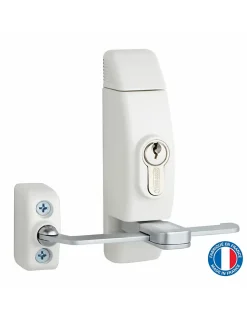 Entrebailleur à cylindre pour fenêtre, 118x130mm, blanc, 3 clés - THIRARD