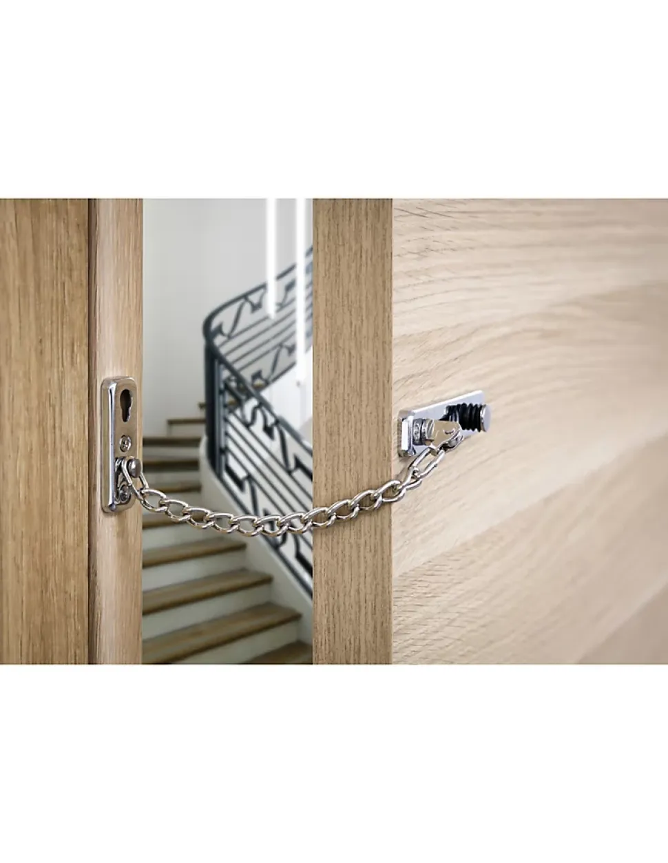 Entrebailleur de porte, chaîne acier, chromé - THIRARD