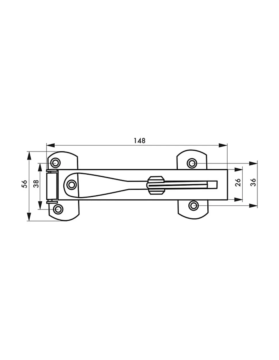 Entrebailleur pour porte d'entrée, taquet d'arrêt, 148mm, inox - THIRARD