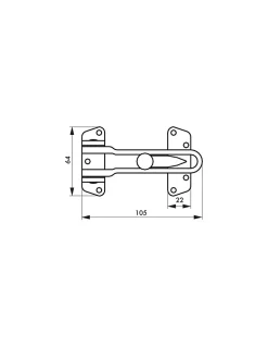 Entrebailleur pour porte d'entrée, taquet d'arrêt, 105mm, doré - THIRARD
