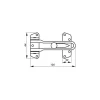 Entrebailleur pour porte d'entrée, taquet d'arrêt, 105mm, nickelé - THIRARD