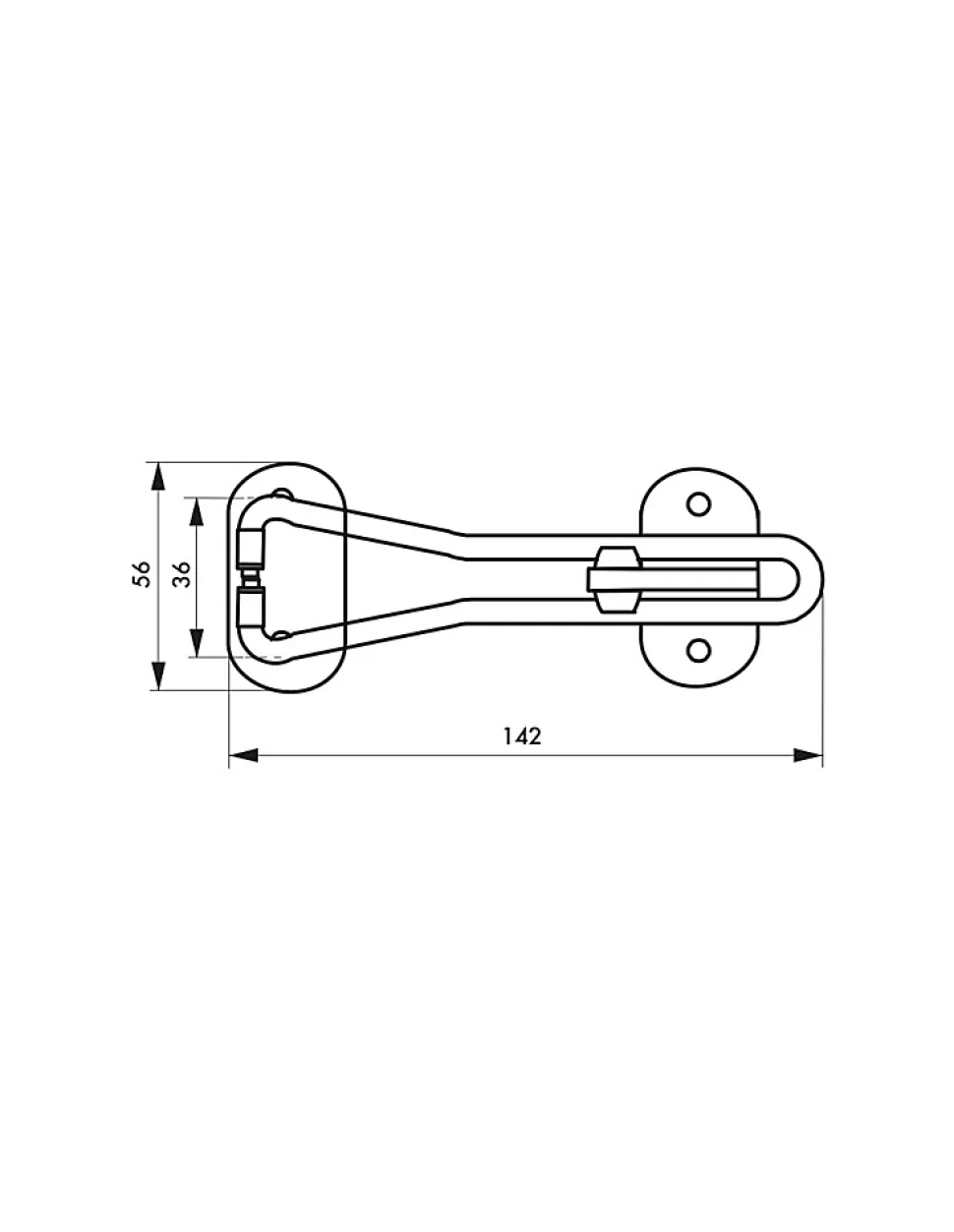Entrebailleur pour porte d'entrée, taquet d'arrêt, 142mm, blanc - THIRARD