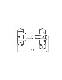 Entrebâilleur pour porte d'entrée à recouvrement, taquet d'arrêt, 145mm, nickelé - THIRARD