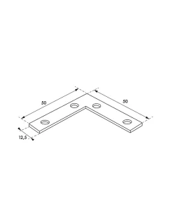 Equerre de fenêtre pour porte, 50x50x12,5mm, bouts carrés, acier zingué - THIRARD
