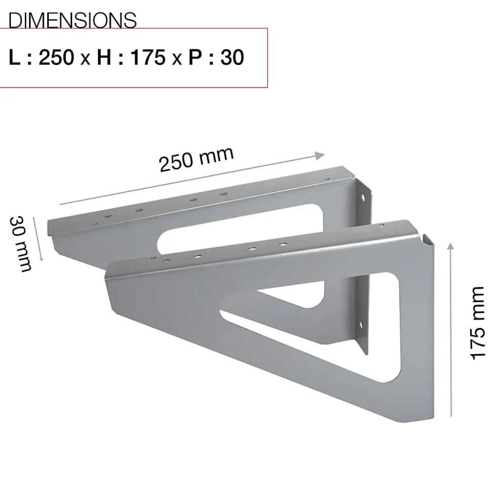 Equerres murales Argent RAL 9006M