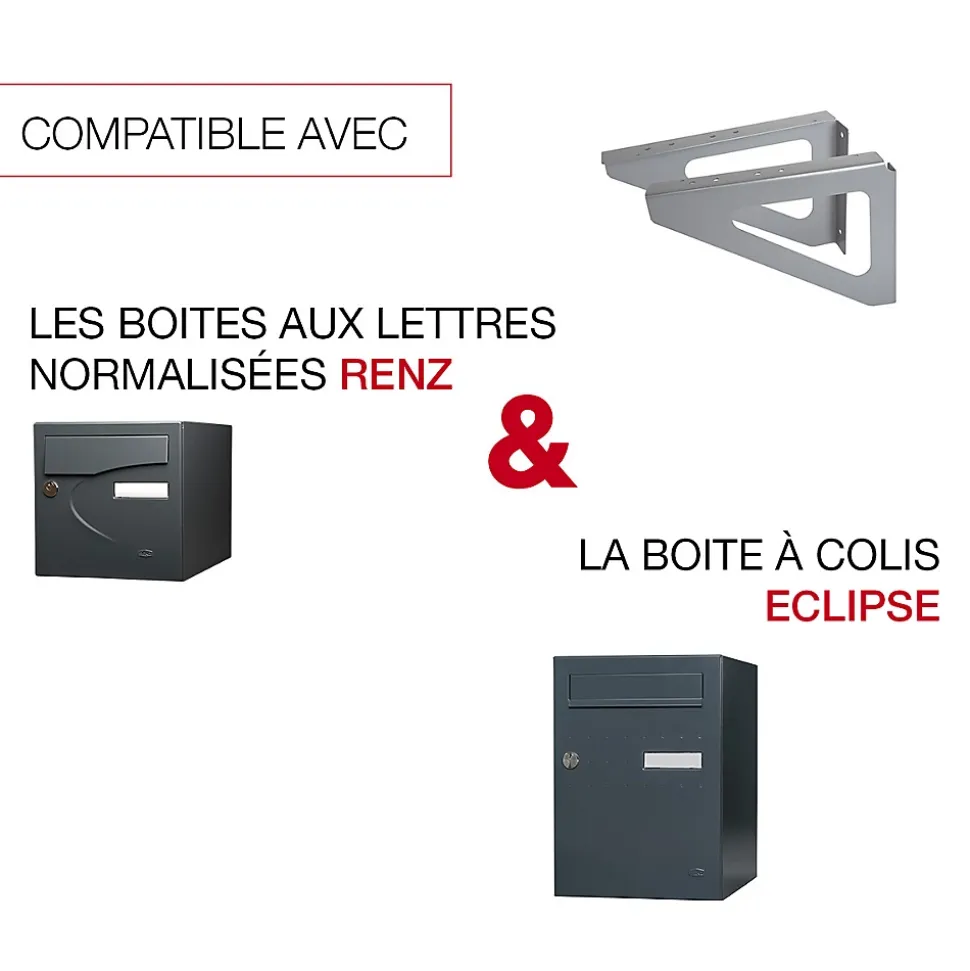 Equerres murales Argent RAL 9006M