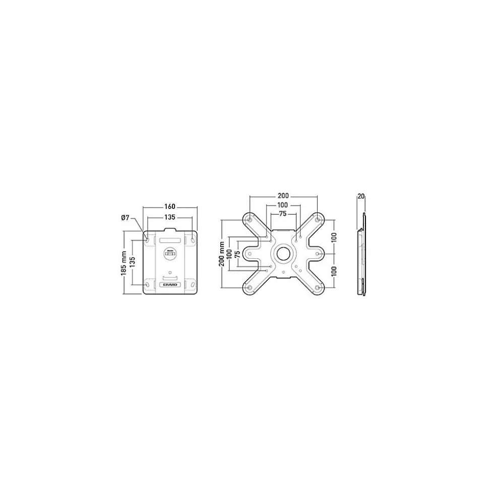 Erard - Support TV mural fixe - 19 a 32 pouces - VESA 200x200 - Acier anti corrosion