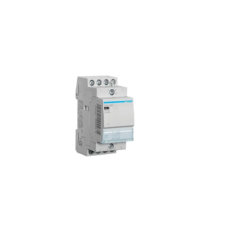 Esc426 Hager Contacteur Modulaire De Puissance 4nf - 25a - Bobine 230 Vac - Bornes à Vis - 2 Modules