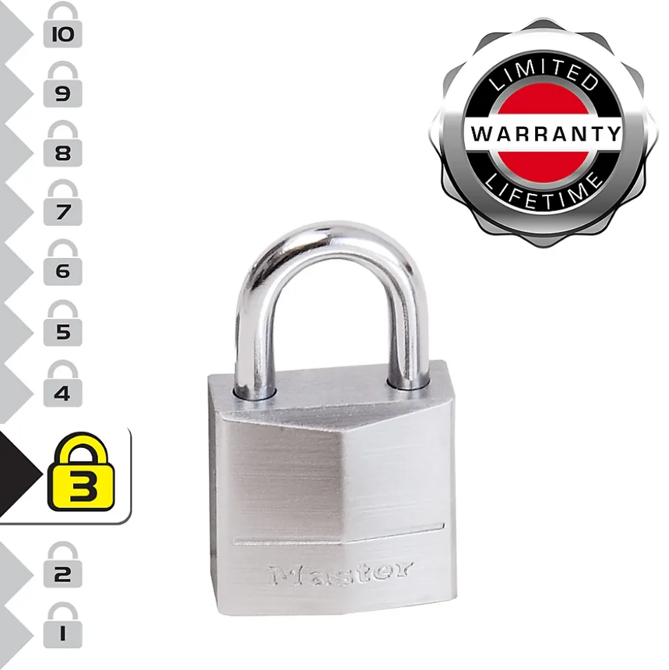 629EURQ Pack de 4 Cadenas Marins avec Clés, Gris, 3,4 x 2 x 1 cm