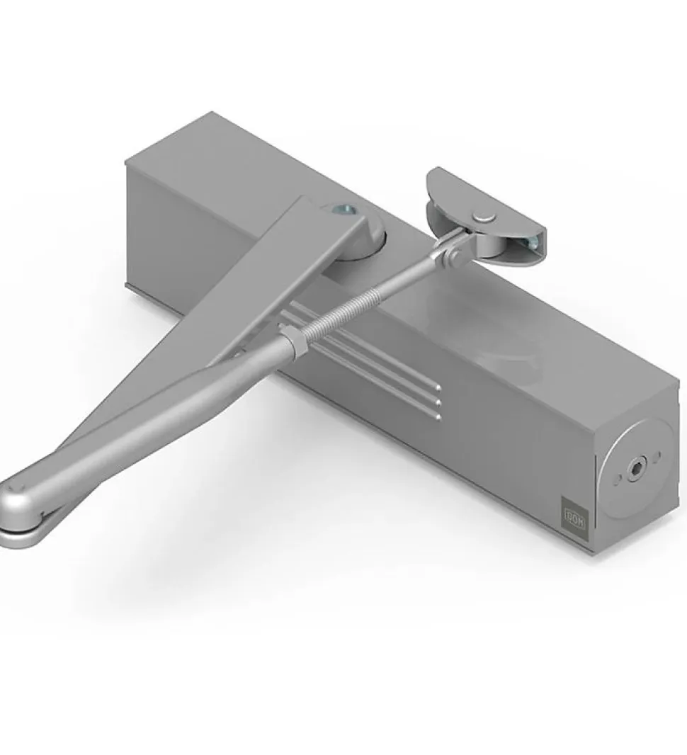 Ferme porte hydraulique réversible à glissière DOM Unik 4500 argent 120 Kg force 2 à 6