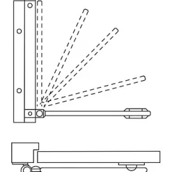 Ferme-porte à tige noir Diall Aluminium