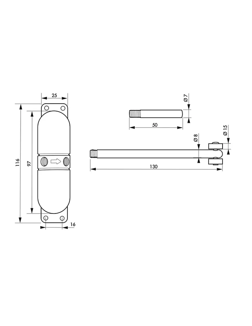 Ferme-porte automatique à roulettes pour porte légère, noir - THIRARD