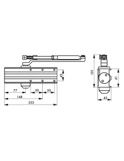 Ferme-porte automatique hydraulique Design force 3, bras coulissant, blanc - THIRARD