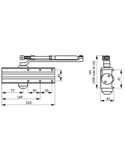 Ferme-porte automatique hydraulique Design force 2 à 4, argent - THIRARD