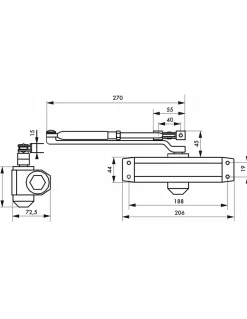 Ferme-porte automatique hydraulique force 4, noir - THIRARD
