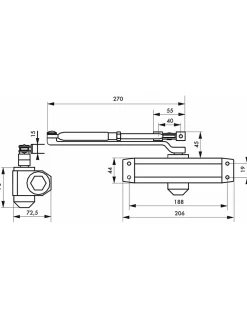 Ferme-porte automatique hydraulique force 4, argent - THIRARD