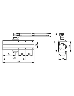 Ferme-porte automatique hydraulique Design force 3, noir - THIRARD