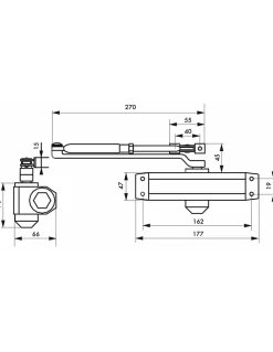 Ferme-porte automatique hydraulique force 3, argent - THIRARD