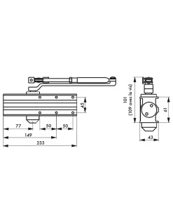 Ferme-porte automatique hydraulique Design force 2 à 4, blanc - THIRARD
