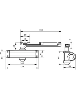 Ferme-porte automatique réversible hydraulique force 3, noir - THIRARD