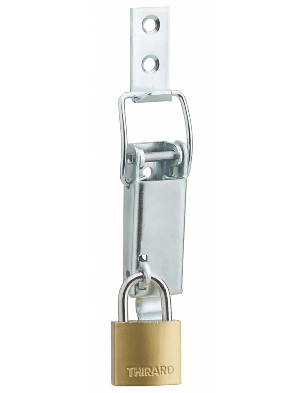 Fermeture à levier avec crochet cadenassable, acier zingué, H.44mm - THIRARD