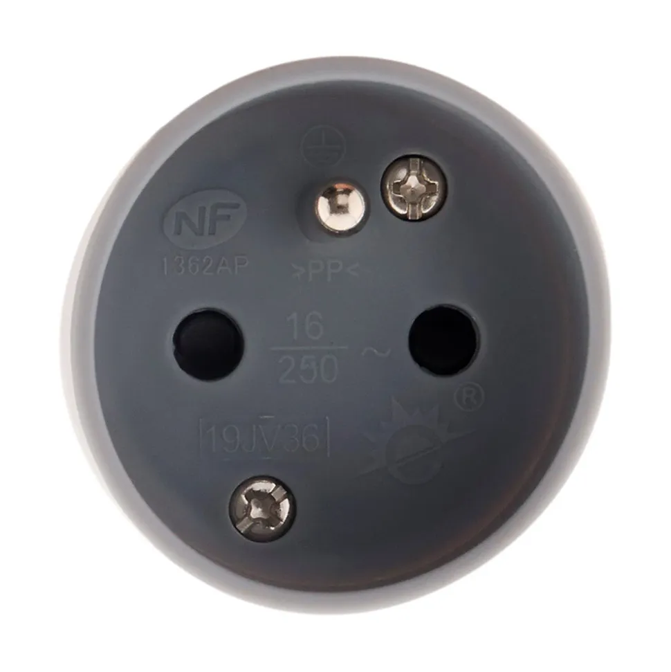 Fiche femelle 16A 2P+T - Gris - Zenitech