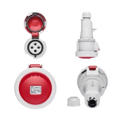 Fiche Femelle Triphasé 32a 3p+t 380v - 4 Broches - étanche Ip67 - Ide