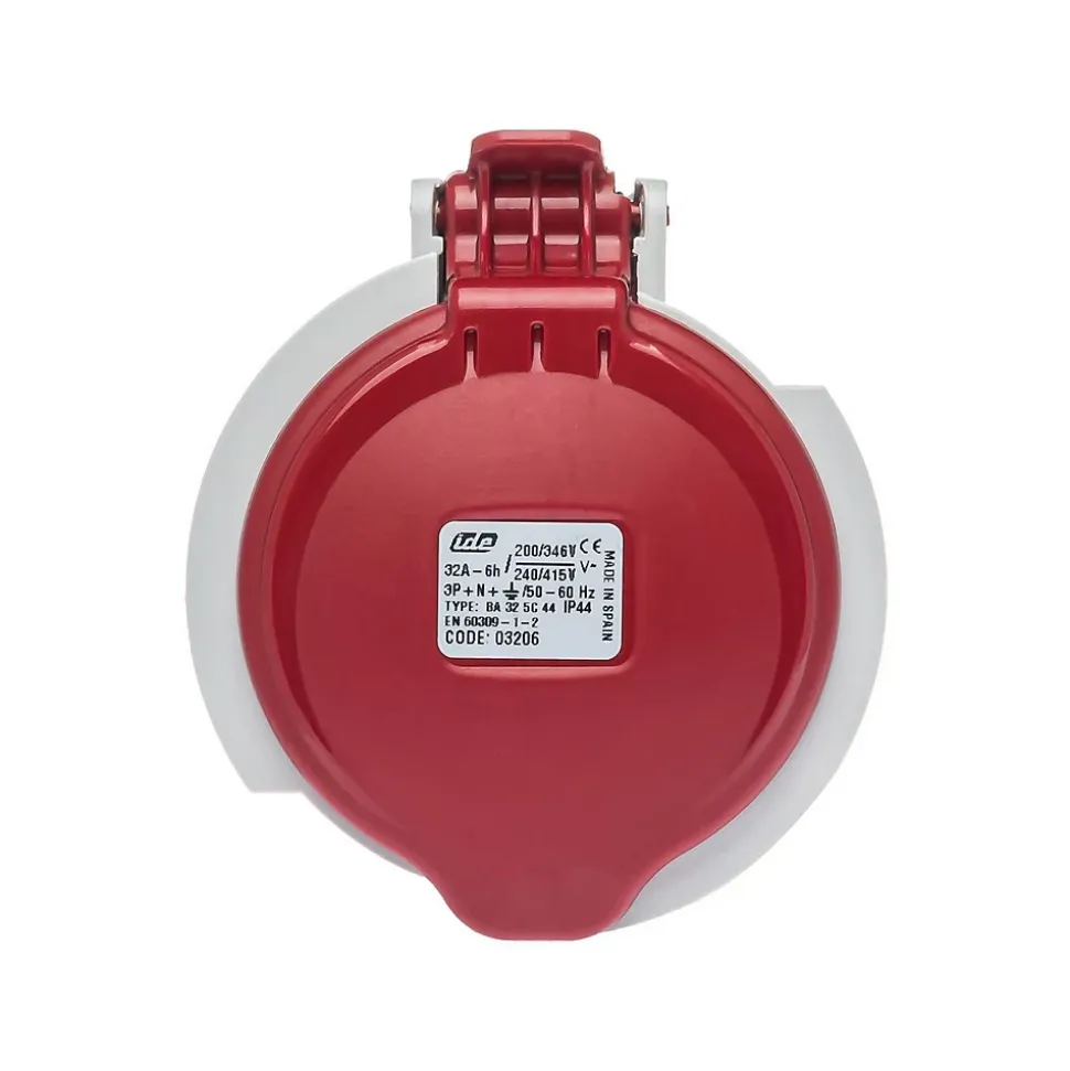 Fiche Femelle Tétrapolaire 32a 3p+n+t 380v - 5 Broches - étanche Ip44 - Ide
