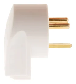 Fiche mâle 20A coudée 2 P+T - Blanc - Zenitech