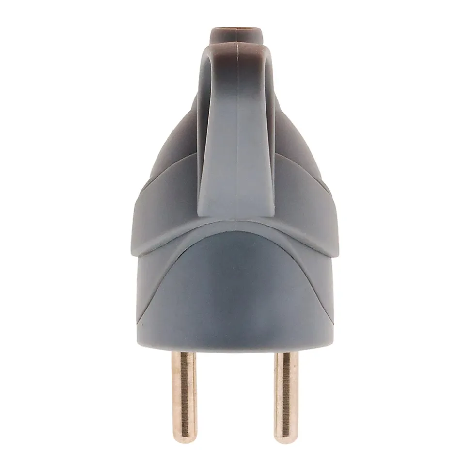 Fiche mâle anneau + ergot -16A 2P+T - Gris - Zenitech
