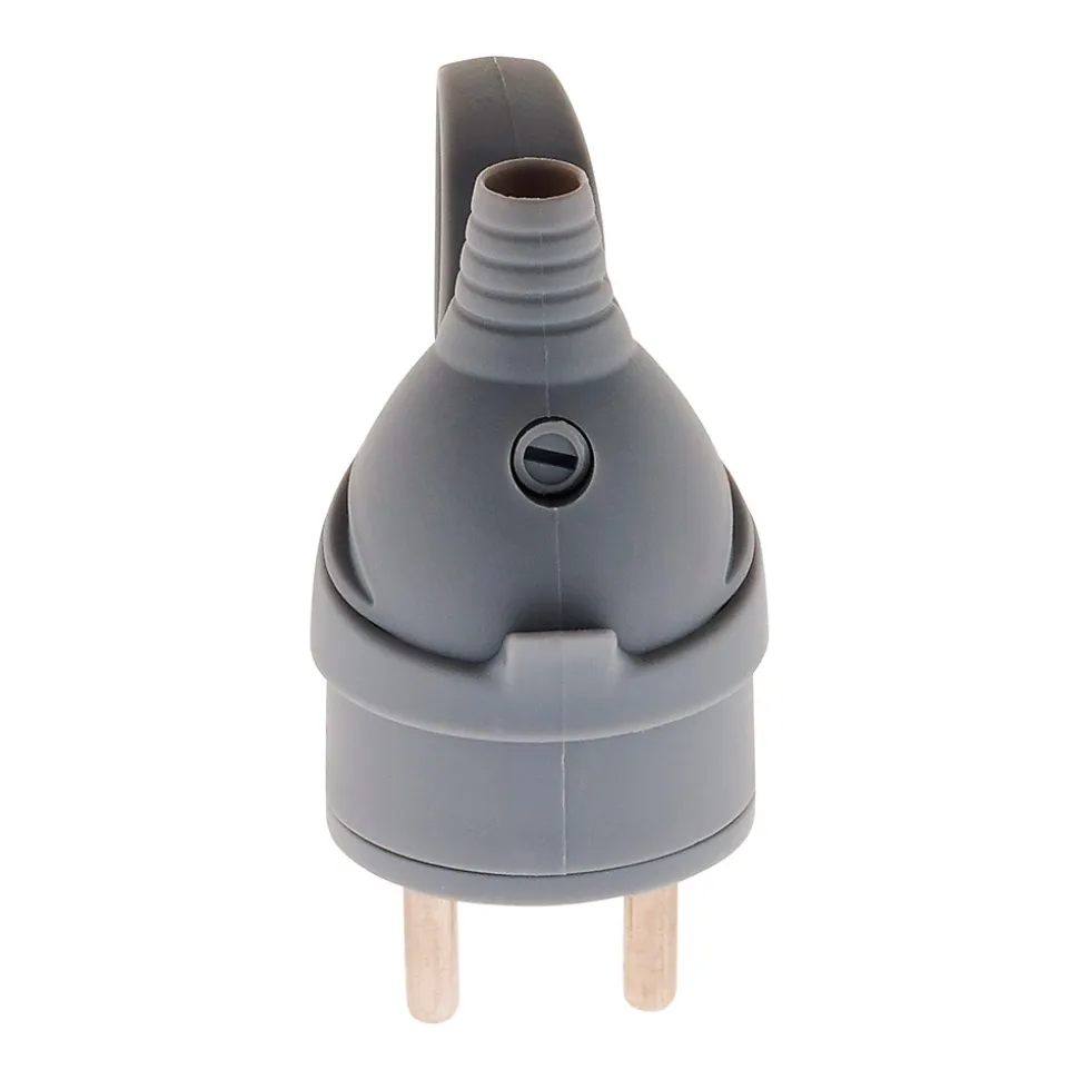 Fiche mâle anneau + ergot -16A 2P+T - Gris - Zenitech