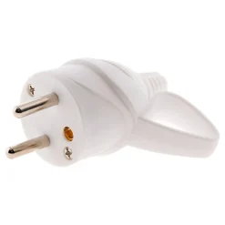 Fiche mâle anneau -16A 2P+T - Blanc - Zenitech