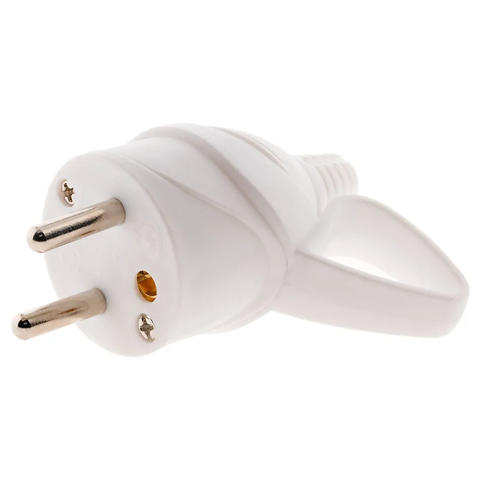 Fiche mâle anneau -16A 2P+T - Blanc - Zenitech