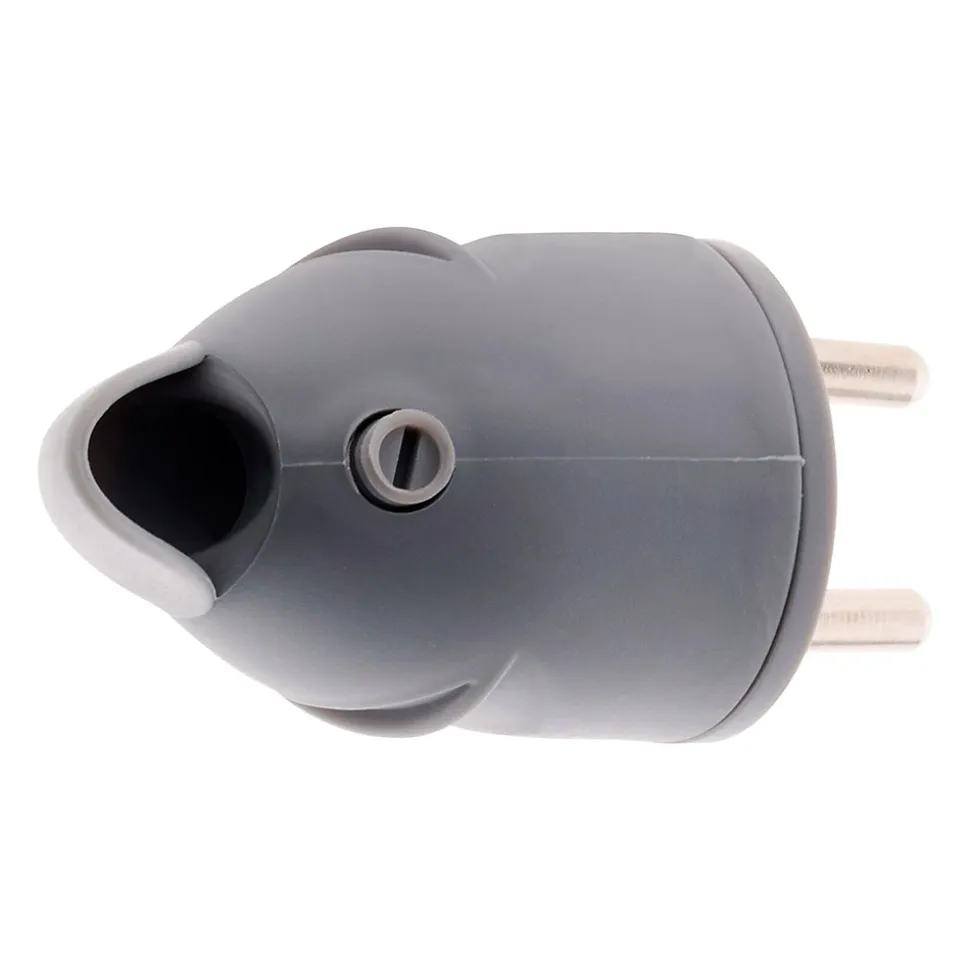 Fiche mâle coudée 16A 2P+T - Gris - Zenitech