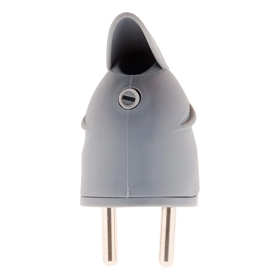 Fiche mâle coudée 16A 2P+T - Gris - Zenitech