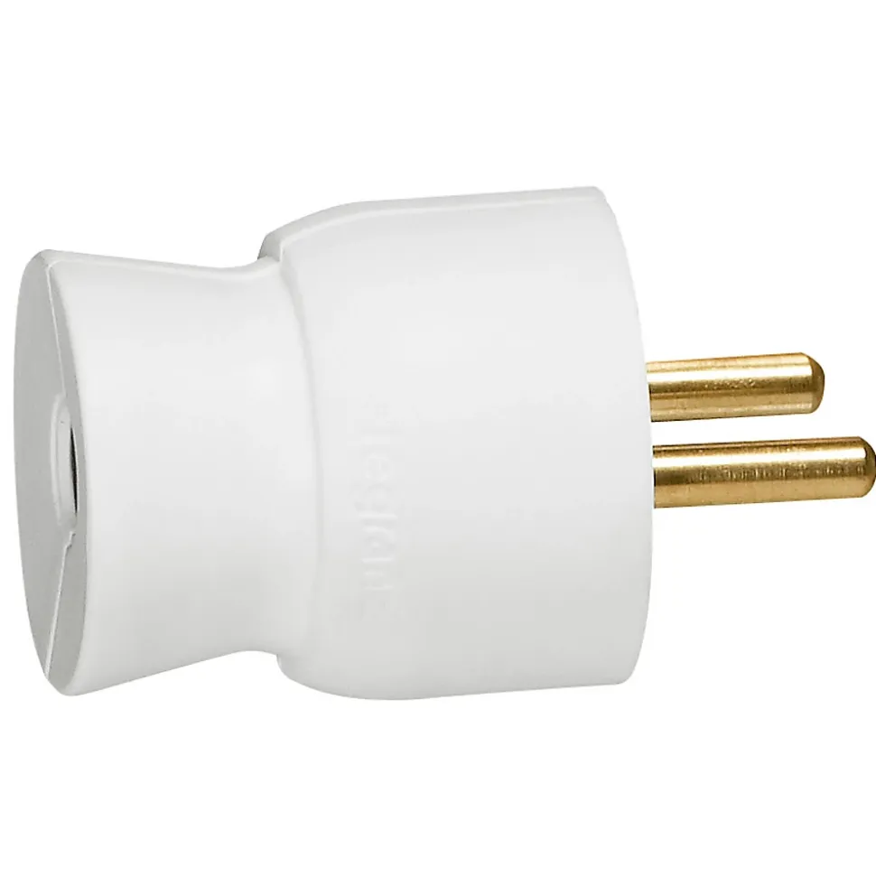 Fiche mâle droit 16A 2 P+T blanc Legrand