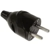 Fiche mâle droite 16A noir glossy Diall