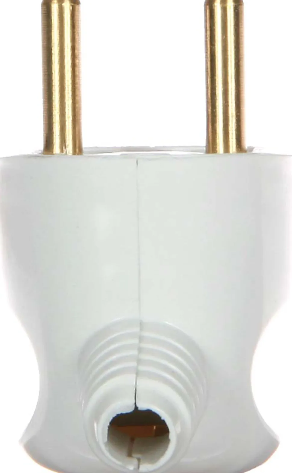 Fiche mâle latérale 2P+T IP40 blanc Lébénoïd