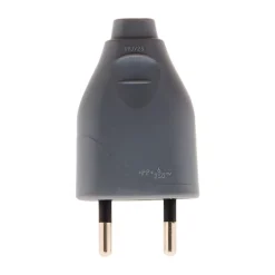 Fiche mâle 2P 6A - Gris - Zenitech