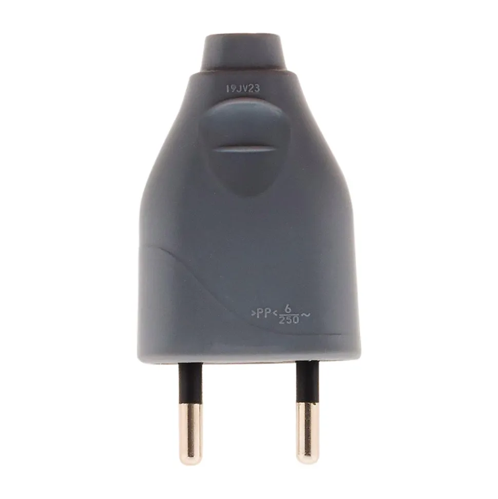 Fiche mâle 2P 6A - Gris - Zenitech