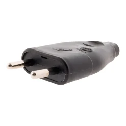 Fiche mâle 2P 6A - Noir - Zenitech