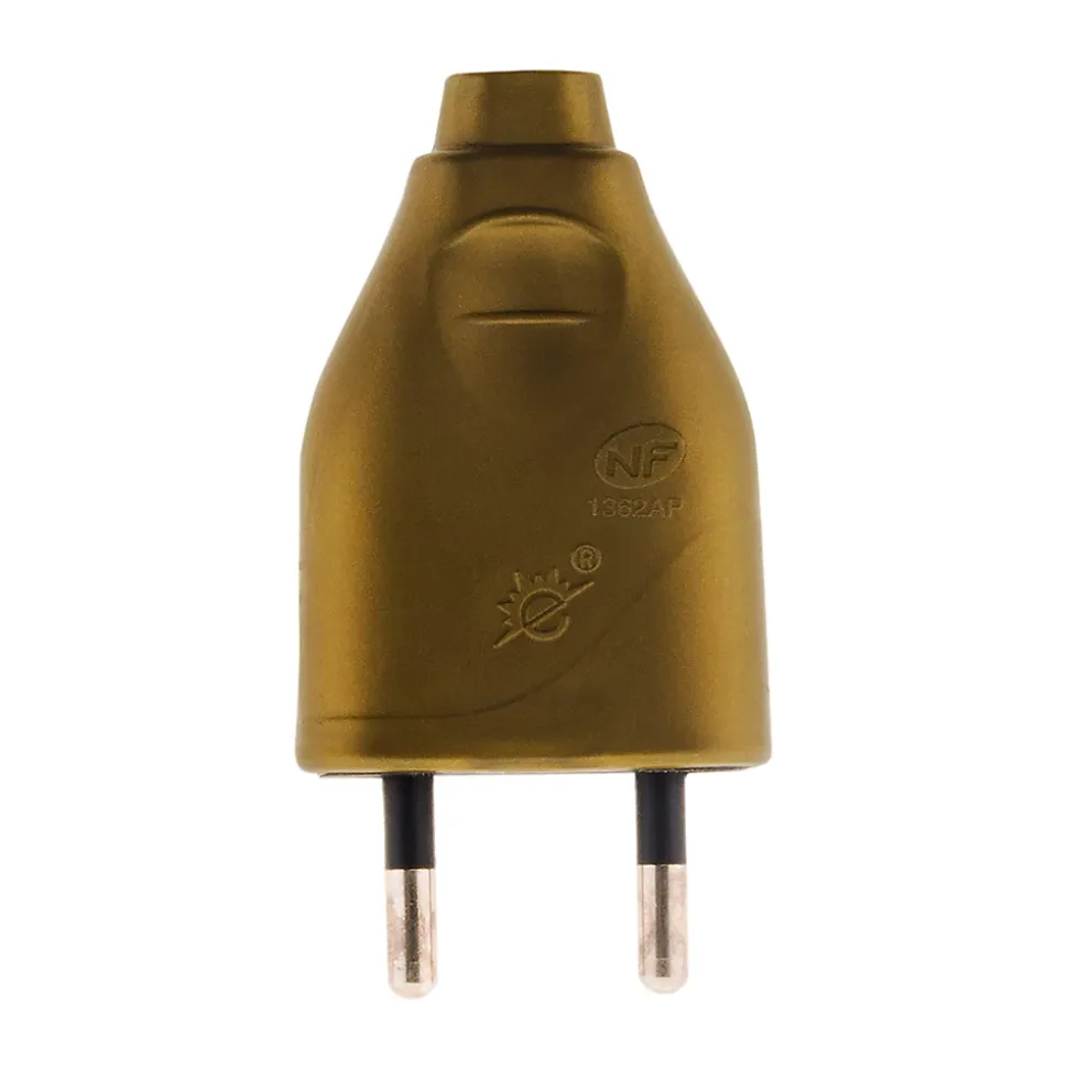 Fiche mâle 2P 6A - or - Zenitech