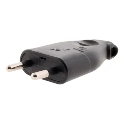 Fiche mâle 2P 6A latérale - Noir - Zenitech