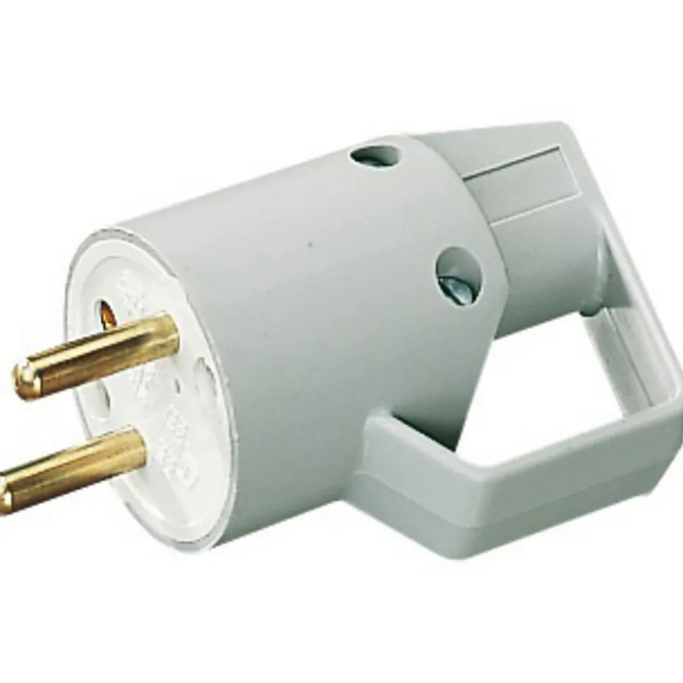 Fiche mâle 2P+T 16A IP40 à anneau - Gris - Lébénoïd