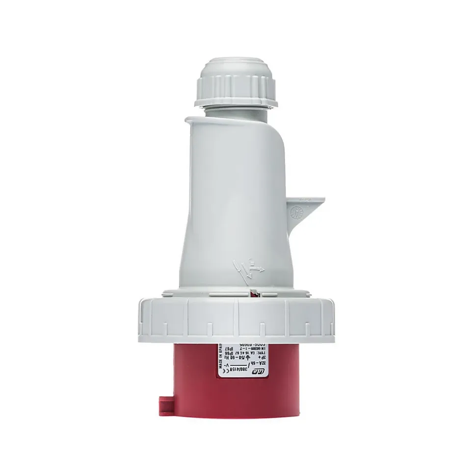 Fiche Mobile Male Triphasé 32a 3p+t 380v - 4 Broches - étanche Ip67 - Ide